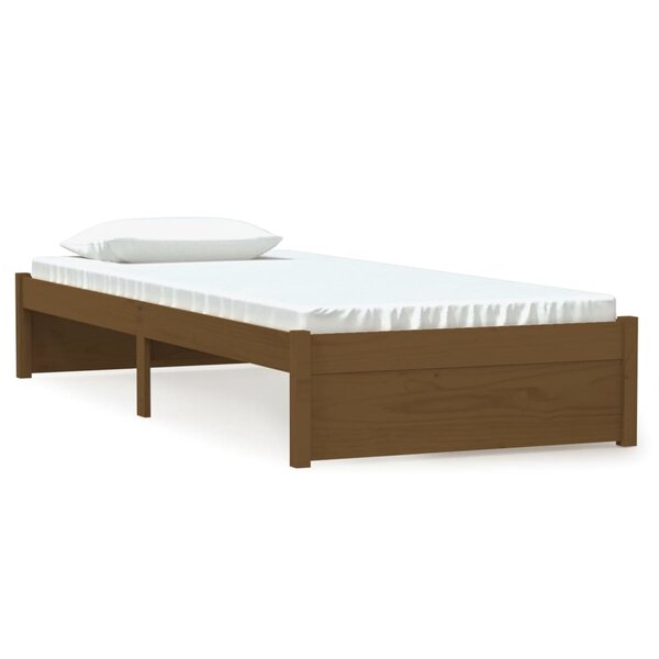 vidaXL Cadre de lit Marron miel Bois massif 75x190 cm Petit simple