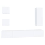 vidaXL Ensemble de meubles TV 5 Pièces Blanc Bois d'ingénierie