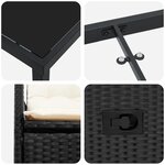 vidaXL Ensemble de salle à manger de jardin de 5 pieces avec coussins en rattan noir