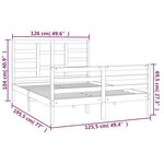 vidaXL Cadre de lit bois massif 120x190 cm petit double