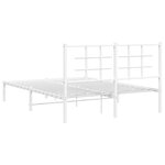 vidaXL Cadre de lit métal avec tête de lit blanc 140x190 cm
