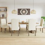 vidaXL Chaises à manger lot de 6 beige tissu à l'aspect de lin