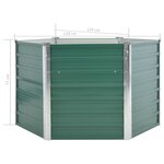 vidaXL Lit surélevé de jardin Acier galvanisé 129x129x77 cm Vert