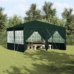 vidaXL Tente de Fête avec 8 Murs Latéraux Verts 4x4 m PE