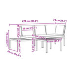 vidaXL Salon de jardin 3 Pièces avec coussins noir aluminium