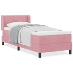 lit à ressort vidaXL avec matelas rose 80x200 cm en velours