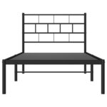 vidaXL Cadre de lit métal sans matelas avec tête de lit noir 75x190 cm