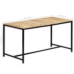 vidaXL Table à manger 140x70x75 cm Bois de manguier massif brut