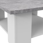 Table Basse - Blanc/Béton Gris Clair - L 67 x P 67 x H 31 cm - PILVI