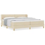 Lit box spring vidaXL avec matelas crème 200x200 cm en tissu