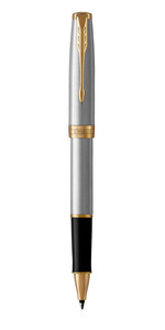PARKER Sonnet Stylo roller  acier inoxydable  Recharge noire pointe fine  Coffret cadeau