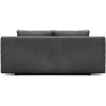 Banquette convertible 3 places MIKA - Velours côtelé gris foncé - Coffre de rangement - 192 x 84 x 93 cm