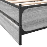 vidaXL Cadre de lit avec tiroirs sans matelas sonoma gris 135x190 cm