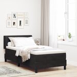 Lit à ressort avec matelas vidaXL Noir 100x200 cm Velours