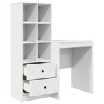 vidaXL Bureau avec rangement blanc en bois d'ingénierie