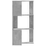 vidaXL Bibliothèque d'angle à 3 niveaux gris béton bois d'ingénierie