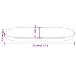 vidaXL Dessus de table 80x40x2 5 cm bois de pin massif ovale