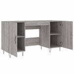 Bureau table poste de travail meuble d'ordinateur informatique étude sonoma 140 x 50 x 75 cm bois d'ingénierie gris 02_0023952