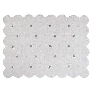 Tapis coton forme biscuit - blanc - 120 x 160