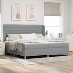 Lit avec sommier et matelas vidaXL - Gris clair  200x200 cm  Tissu