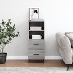 vidaXL Buffet Sonoma gris 34 5x34x90 cm Bois d'ingénierie