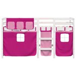 vidaXL Lit mezzanine enfants avec rideaux sans matelas rose 90x190 cm