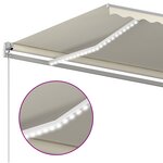 vidaXL Auvent automatique capteur de vent LED 4 5x3 5 m Crème