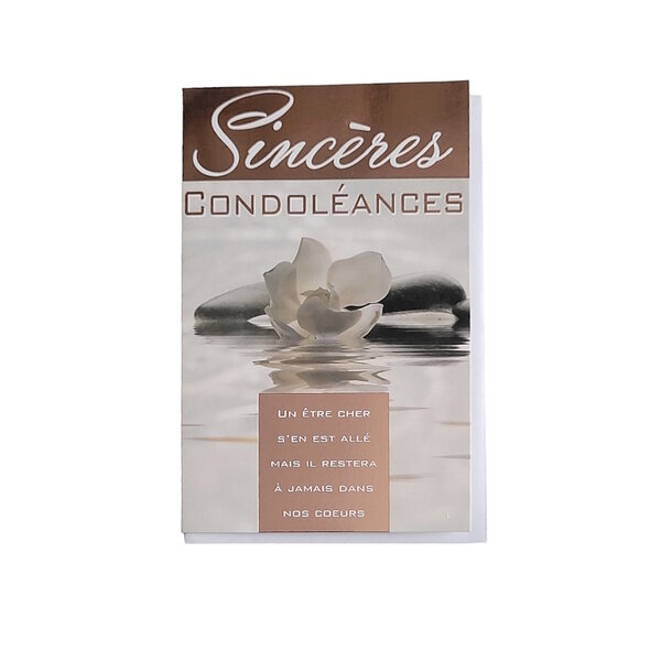 Carte De Voeux - Condoléances - Sincères Condoléances - FLeur Palets
