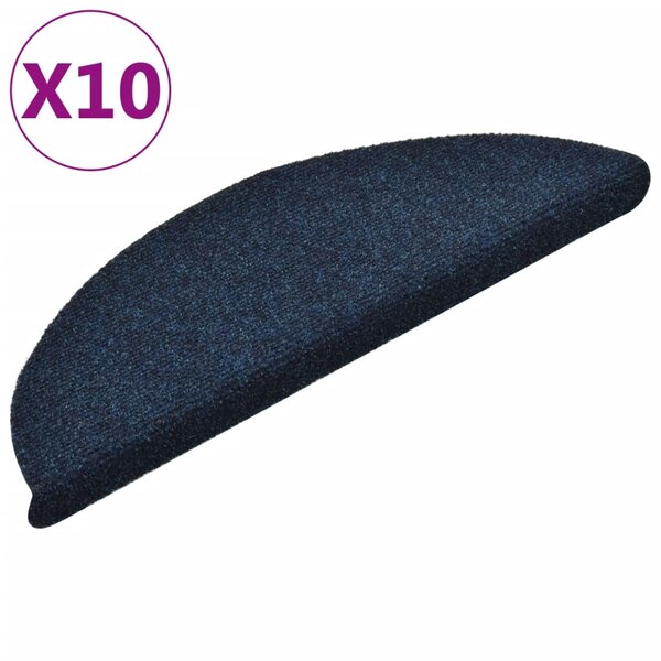 vidaXL Tapis autoadhésifs 10 Pièces Bleu marine 56x17x3 cm Aiguilleté
