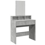 vidaXL Coiffeuse avec miroir gris béton 80x41x144 5 cm
