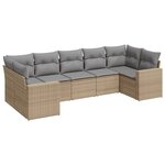 vidaXL Salon de jardin avec coussins 7 Pièces beige résine tressée