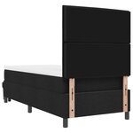 vidaXL Lit à ressorts avec matelas et banc noir 100x200 cm en tissu