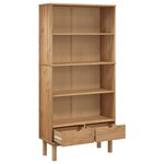 vidaXL Bibliothèque OTTA avec 2 tiroirs Marron Bois massif pin
