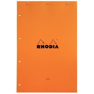 Bloc bureau rhodia n°119 format a+ 21 x 31 8 cm perforé 4 trous jaune ligné 80 feuilles - lot de 5