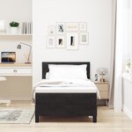 Lit à ressort vidaXL avec matelas et LED Noir 100x200 cm Velours