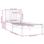 vidaXL Cadre de lit Bois massif 90x200 cm