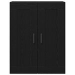 vidaXL Buffet en chêne noir 69.5x34x180 cm en bois d'ingénierie