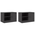 vidaXL Meubles TV 2 Pièces noir 67x39x44 cm acier
