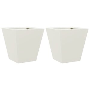 vidaXL Jardinières 2 Pièces blanc 30x30x30 cm acier