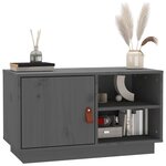 vidaXL Meuble TV Gris 70x34x40 cm Bois de pin massif