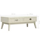 vidaXL Table basse avec 2 tiroirs Gris sculpté 110x50x40 cm Bois