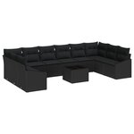 vidaXL Ensemble de 11 Canapés de Jardin avec Coussins Beige Rattan Synthétique