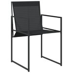vidaXL Ensemble à manger de jardin 11 Pièces noir textilène