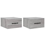 vidaXL Tables de chevet murales 2 Pièces sonoma gris 35x35x20 cm