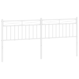 vidaXL Tête de lit métal blanc 193 cm