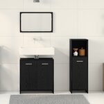 vidaXL Ensemble de meubles de salle de bain 3 pièces Chêne Noir Bois d'ingénierie