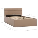 vidaXL Cadre de lit à rangement et LED Cappuccino Similicuir 100x200cm