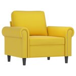 vidaXL Fauteuil avec repose-pied jaune 60 cm velours