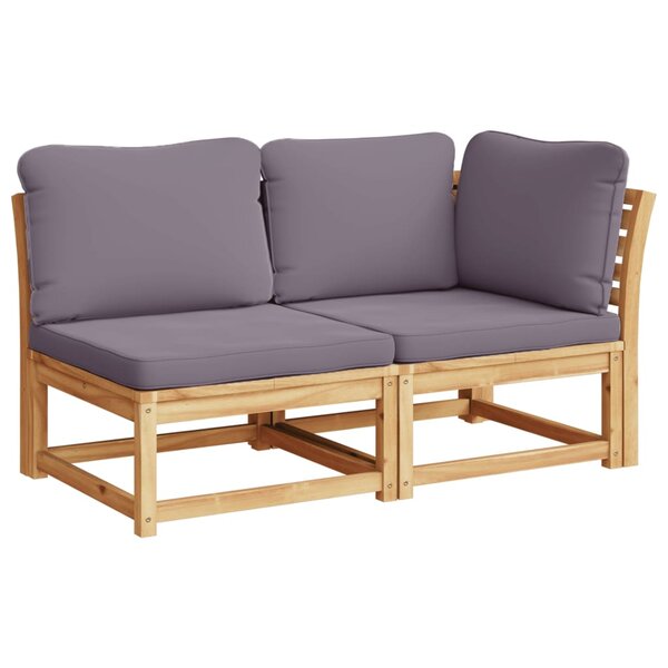 vidaXL Salon de jardin 2 Pièces avec coussins bois massif d'acacia