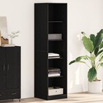 Armoire vidaXL Noire Chêne 50x50x200 cm en Bois d'ingénierie